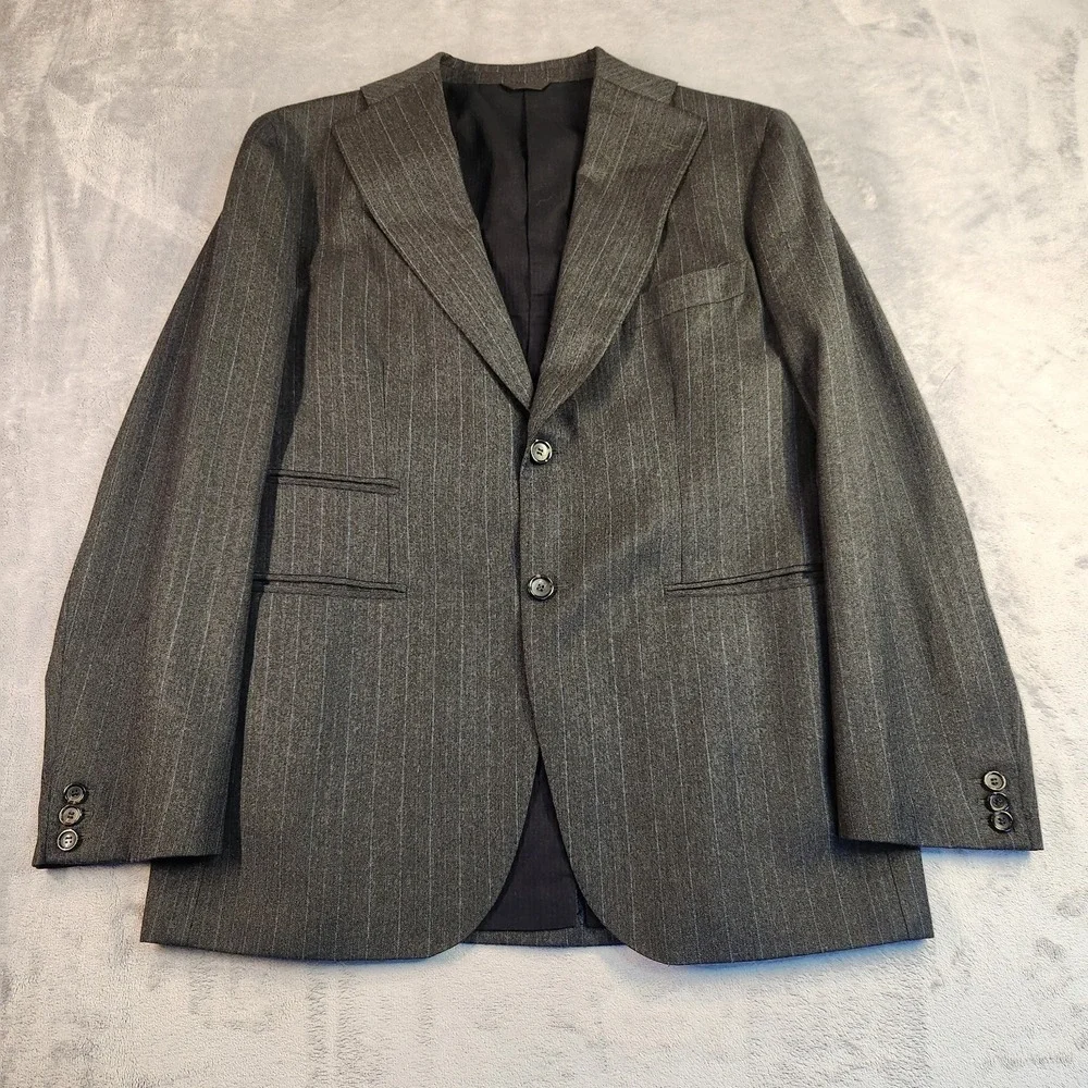 Tonello Men Blazer Jacket IT 56 US 46 Wool Cashmere Pinstripe Made in Italy